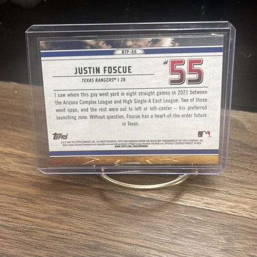 Cheap Sneaks Footwear/Sports Cards Baseball Card 2023 Bowman Chrome Justin Foscue Scouts  Top 100 #BTP-55 Rangers