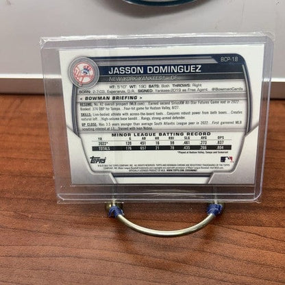Cheap Sneaks Footwear/Sports Cards Baseball Card 2023 Bowman Chrome Mega Box Jasson Dominguez Mojo Refractor #BCP-18 -