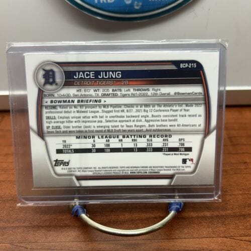 Cheap Sneaks Footwear/Sports Cards Baseball Card 2023 Bowman Chrome Mega Box Mojo Refractor - Jace Jung # BCP215. Detro