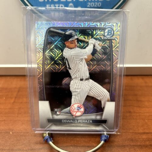 Cheap Sneaks Footwear/Sports Cards Baseball Card 2023 Bowman Chrome Mojo Refractor #70 Oswald Peraza (RC) | New York Ya