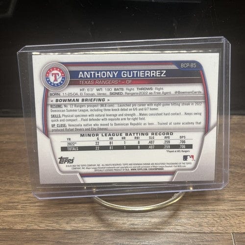 Cheap Sneaks Footwear/Sports Cards Baseball Card 2023 Bowman Chrome Prospect #BCP-85 - Anthony Gutierrez - Rangers!