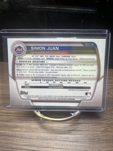 Cheap Sneaks Footwear/Sports Cards Baseball Card 2023 Bowman - Chrome Prospects  #BCP-38 Simon Juan (RC) New York Mets