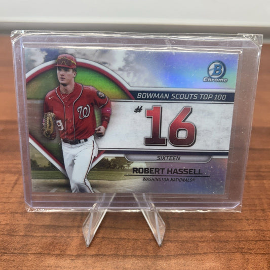 Cheap Sneaks Footwear/Sports Cards Baseball Card 2023 Bowman Chrome Robert Hassell Bowman Scouts Top 100 BTP-16