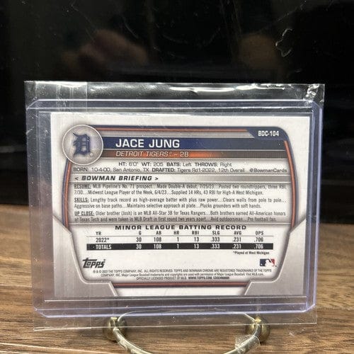 Cheap Sneaks Footwear/Sports Cards Baseball Card 2023 Bowman Draft JACE JUNG Chrome Prospect #BDC-104 Detroit Tigers