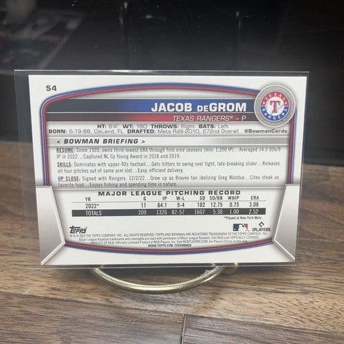 Cheap Sneaks Footwear/Sports Cards Baseball Card 2023 Bowman Jacob DeGrom #54 Texas Rangers