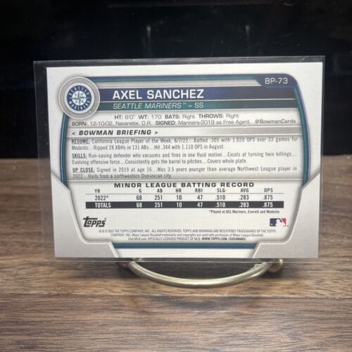 Cheap Sneaks Footwear/Sports Cards Baseball Card 2023 Bowman Paper Base #BP-73 Axel Sanchez - Seattle Mariners