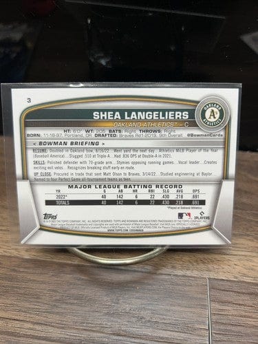 Cheap Sneaks Footwear/Sports Cards Baseball Card 2023 Bowman Paper Shea Langeliers #3 Rookie RC Athletics Baseball Card