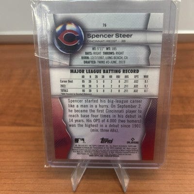 Cheap Sneaks Footwear/Sports Cards Baseball Card 2023 Bowman Platinum Base #76 Spencer Steer RC Cincinnati Reds Rookie