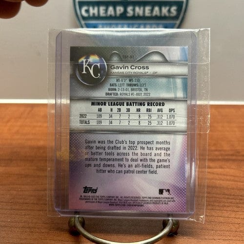Cheap Sneaks Footwear/Sports Cards Baseball Card 2023 Bowman Platinum #TOP-81 Gavin Cross, Royals - Top Prospects Ice F