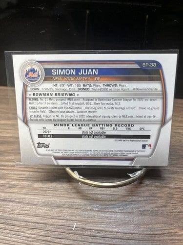 Cheap Sneaks Footwear/Sports Cards Baseball Card 2023 Bowman Prospect Simon Juan #BP-38 New York Mets Baseball Card