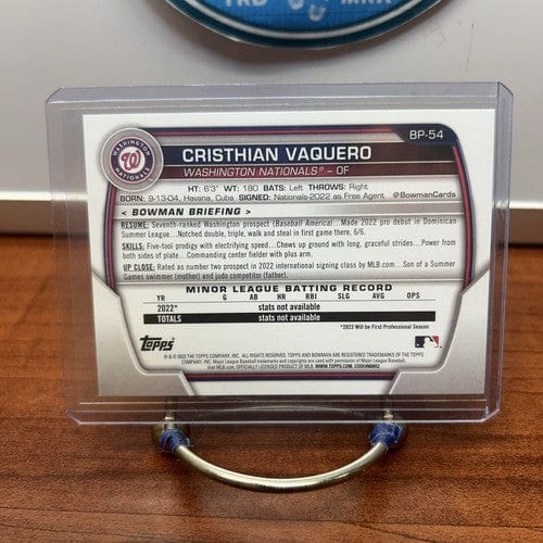 Cheap Sneaks Footwear/Sports Cards Baseball Card 2023 Bowman Prospects Cristhian Vaquero #BP-54 Washington Nationals