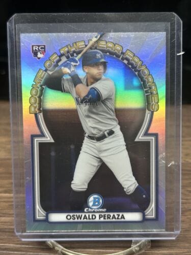 Cheap Sneaks Footwear/Sports Cards Baseball Card 2023 Bowman, Rookie of the Year Favorites, Oswald Peraza, NY Yankees,