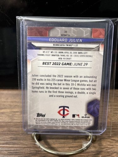 Cheap Sneaks Footwear/Sports Cards Baseball Card 2023 Bowman's Best Edouard Julien Rookie RC Wave Refractor #36 Minneso