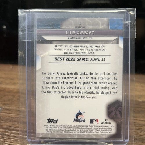 Cheap Sneaks Footwear/Sports Cards Baseball Card 2023 Bowman's Best Luis Arraez Refractor Miami Marlins #17