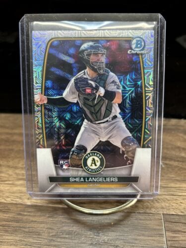 Cheap Sneaks Footwear/Sports Cards Baseball Card 2023 Bowman - Shea Langeliers - RC - Mega Mojo - Oakland Athletics