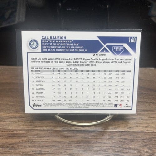 Cheap Sneaks Footwear/Sports Cards Baseball Card 2023 Cal Raleigh Topps Series 1 Future Stars Seattle Mariners #160