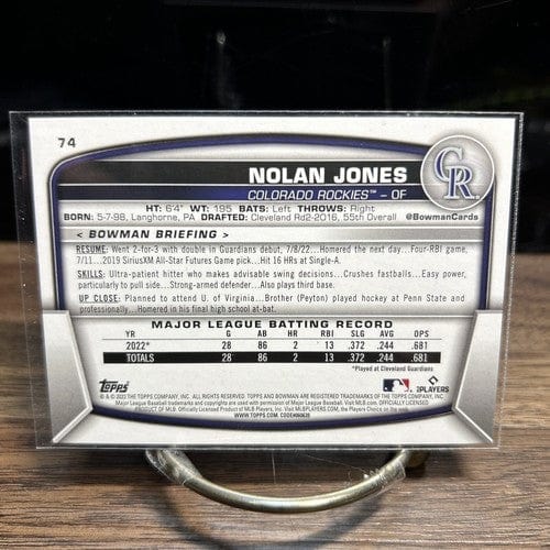 Cheap Sneaks Footwear/Sports Cards Baseball Card 2023 Nolan Jones Bowman Paper RC Rookie Card Colorado Rockies #74