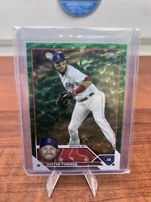 Cheap Sneaks Footwear/Sports Cards Baseball Card 2023 Topps #403 Justin Turner Green Foil #/499