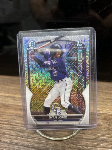Cheap Sneaks Footwear/Sports Cards Baseball Card 2023 Topps Bowman Dyan Jorge 1st Prospects Chrome Mojo Refractor Card