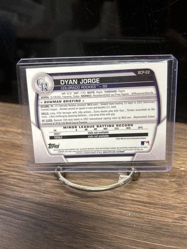 Cheap Sneaks Footwear/Sports Cards Baseball Card 2023 Topps Bowman Dyan Jorge 1st Prospects Chrome Mojo Refractor Card