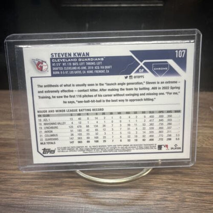 Cheap Sneaks Footwear/Sports Cards Baseball Card 2023 Topps Chrome #107 Steven Kwan Baseball Card Rookie Cup
