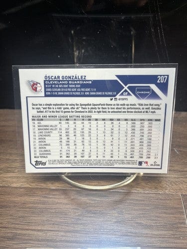 Cheap Sneaks Footwear/Sports Cards Baseball Card 2023 Topps Chrome #207 Oscar Gonzalez RC Cleveland Guardians