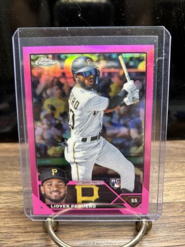 Cheap Sneaks Footwear/Sports Cards Baseball Card 2023 Topps Chrome #72 Liover Peguero RC Pink Refractor Pittsburg Pirat