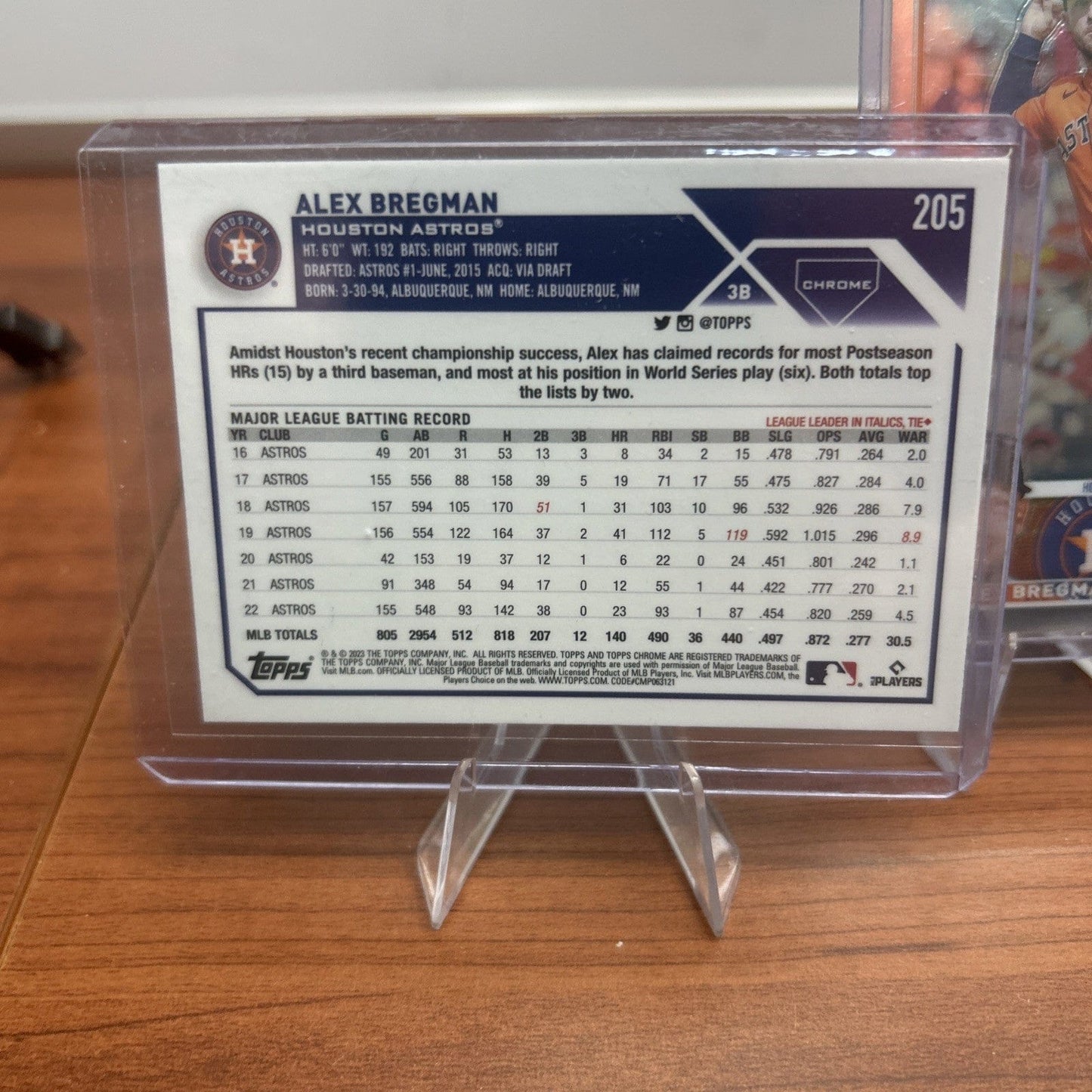 Cheap Sneaks Footwear/Sports Cards Baseball Card 2023 Topps Chrome Alex Bregman #205 Houston Astros Base