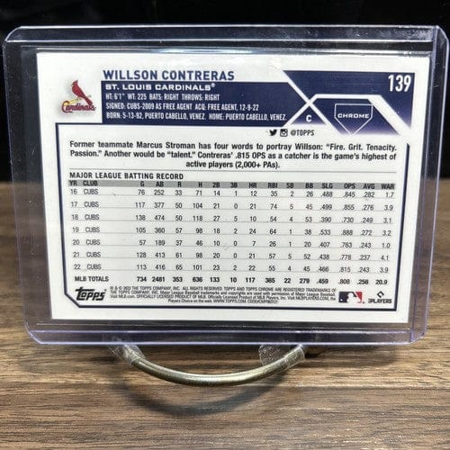 Cheap Sneaks Footwear/Sports Cards Baseball Card 2023 Topps Chrome Blue Refractor Willson Contreras 109/150 St Louis Ca