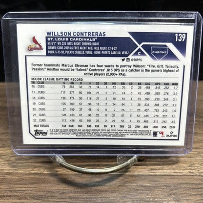 Cheap Sneaks Footwear/Sports Cards Baseball Card 2023 Topps Chrome Blue Refractor Willson Contreras 109/150 St Louis Ca