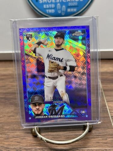 Cheap Sneaks Footwear/Sports Cards Baseball Card 2023 Topps Chrome Jordan Groshans Marlins Purple Logofractor Refractor