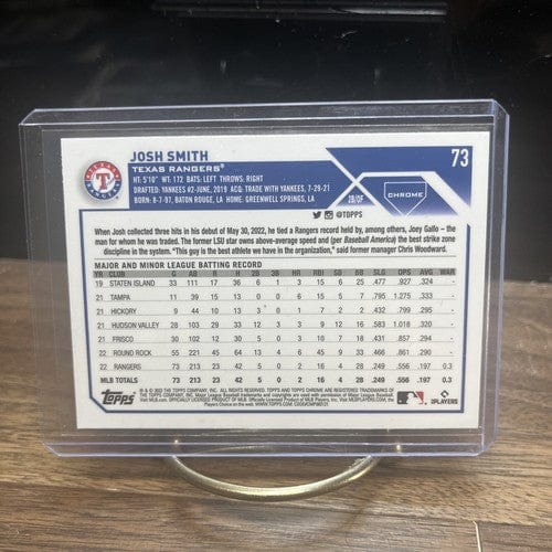 Cheap Sneaks Footwear/Sports Cards Baseball Card 2023 Topps Chrome Josh Smith Texas Rangers (RC) #73 Sepia Refractor
