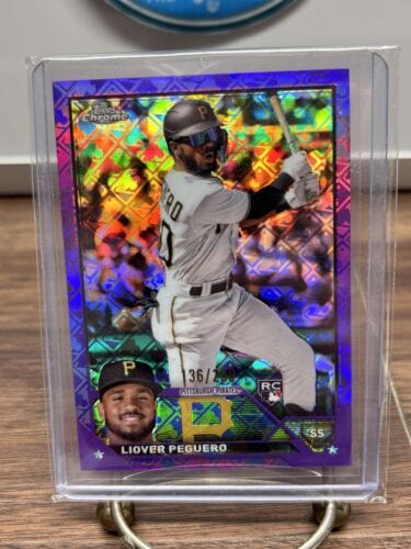 Cheap Sneaks Footwear/Sports Cards Baseball Card 2023 Topps Chrome Liover Peguero Pirates RC Purple Logofractor Refract