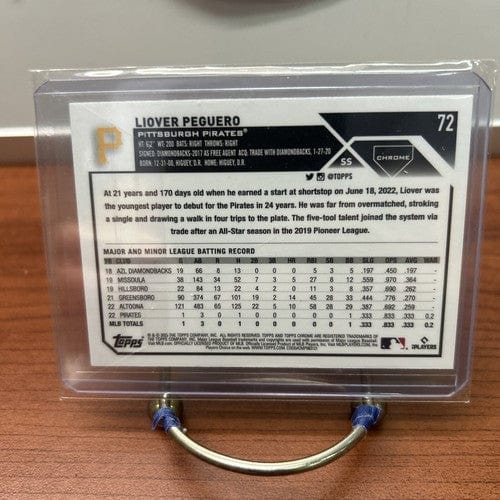 Cheap Sneaks Footwear/Sports Cards Baseball Card 2023 Topps Chrome Liover Peguero RC #72 Pink Refractor Pittsburgh Pira