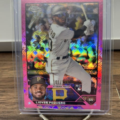Cheap Sneaks Footwear/Sports Cards Baseball Card 2023 Topps Chrome Liover Peguero RC Pirates Pink Logofractor Refractor