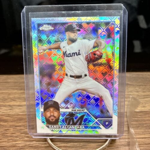 Cheap Sneaks Footwear/Sports Cards Baseball Card 2023 Topps Chrome LOGOFRACTOR Refractor Sandy Alcantara Miami Marlins