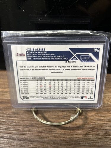 Cheap Sneaks Footwear/Sports Cards Baseball Card 2023 Topps Chrome - Pink Refractor #196 Ozzie Albies