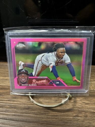 Cheap Sneaks Footwear/Sports Cards Baseball Card 2023 Topps Chrome - Pink Refractor #196 Ozzie Albies
