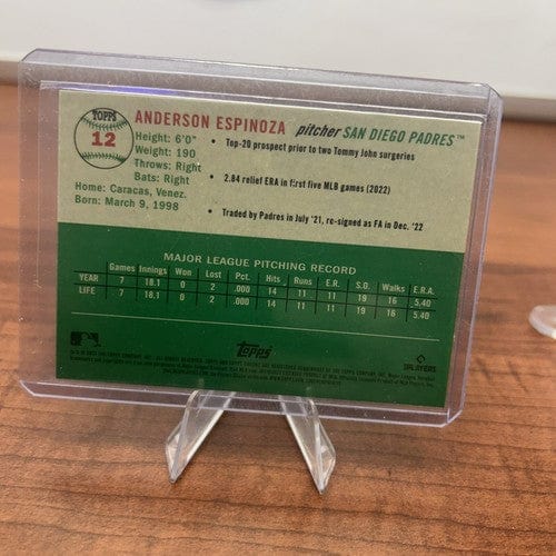 Cheap Sneaks Footwear/Sports Cards Baseball Card 2023 Topps Chrome Platinum Anderson Espinoza RC #12 San Diego Padres