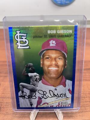 Cheap Sneaks Footwear/Sports Cards Baseball Card 2023 Topps Chrome Platinum Anniversary #480 Bob Gibson Blue Prism Refr