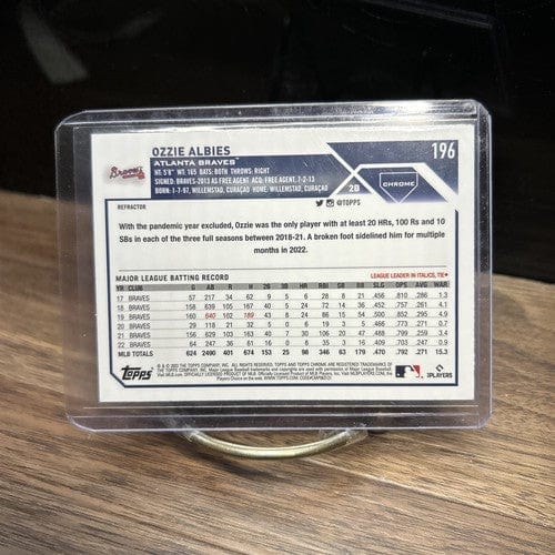 Cheap Sneaks Footwear/Sports Cards Baseball Card 2023 Topps Chrome Refractor 196 Ozzie Albies - Atlanta Braves