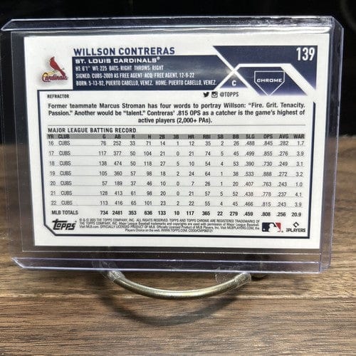 Cheap Sneaks Footwear/Sports Cards Baseball Card 2023 Topps Chrome - Wilson Contreras - Silver Refractor - St. Louis Ca