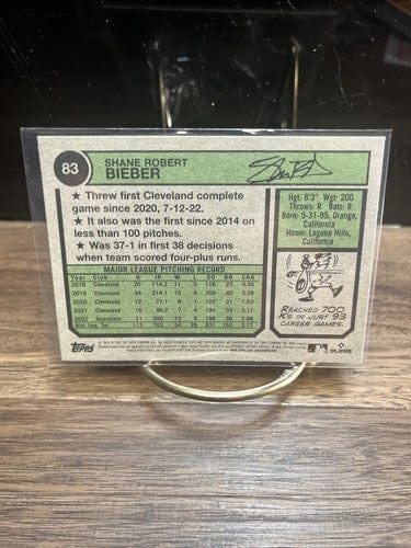 Cheap Sneaks Footwear/Sports Cards Baseball Card 2023 Topps Heritage #83 Shane Bieber Cleveland Guardians