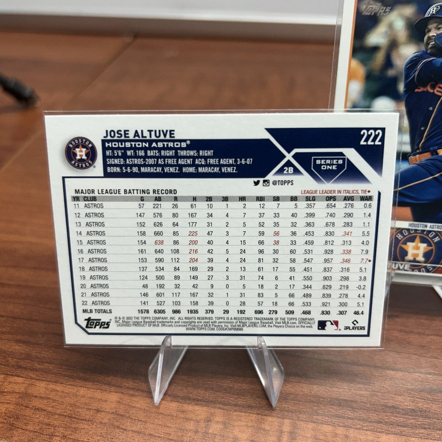 Cheap Sneaks Footwear/Sports Cards Baseball Card 2023 Topps Series 1 #222 Jose Altuve Houston Astros