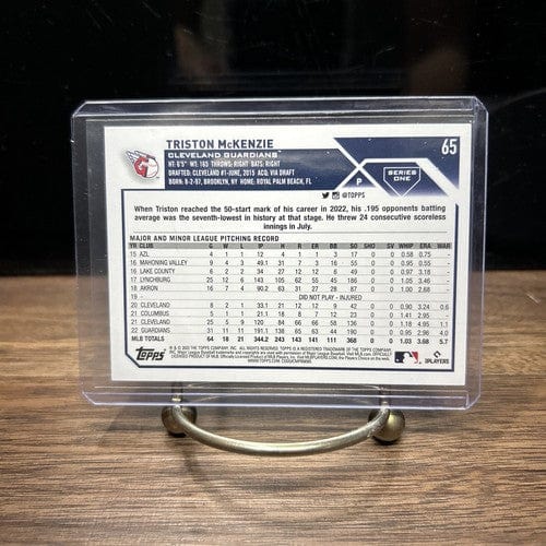 Cheap Sneaks Footwear/Sports Cards Baseball Card 2023 Topps Series 1 Base Triston McKenzie #65 Cleveland Guardians