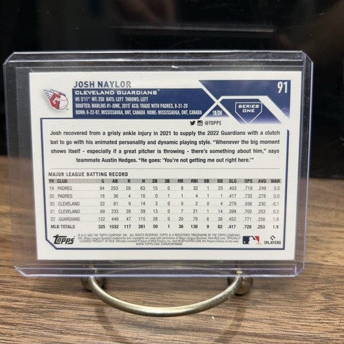 Cheap Sneaks Footwear/Sports Cards Baseball Card 2023 Topps Series 1 JOSH NAYLOR Baseball Card #91 Cleveland Guardians