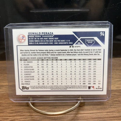 Cheap Sneaks Footwear/Sports Cards Baseball Card 2023 Topps Series 1 Oswald Peraza Base Rookie RC #94 New York Yankees