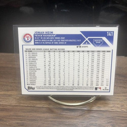 Cheap Sneaks Footwear/Sports Cards Baseball Card 2023 Topps Series One Baseball Jonah Heim Base #141 Texas Rangers