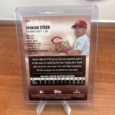 Cheap Sneaks Footwear/Sports Cards Baseball Card 2023 Topps Stadium Club - #213 Spencer Steer (RC)
