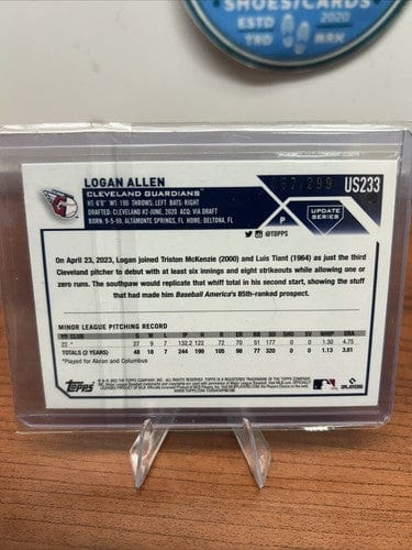 Cheap Sneaks Footwear/Sports Cards Baseball Card 2023 Topps Update Logan Allen Rookie Card Orange Foil 67/299 RC Guardi